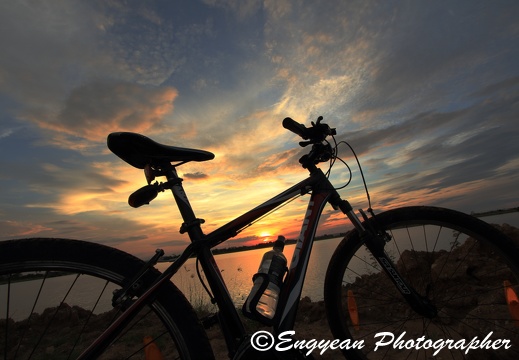 Bike under the sunset